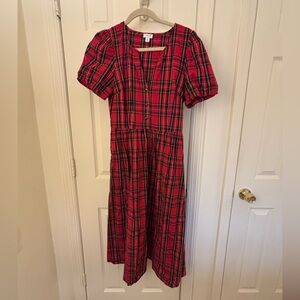 J. Crew Red and Black Plaid TartanDress